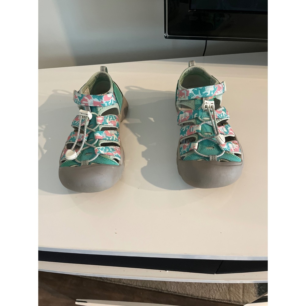 Keen Newport H2 Kids Teal Pink Floral‎ Water Sandals Shoes Size 5 Big Kids